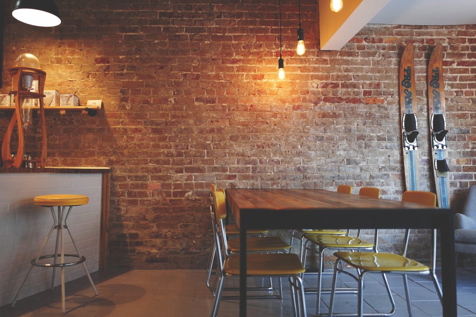 interior with a brick wall